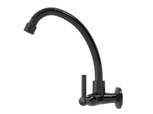 Torneira ABS bica alta C70 1/4V preta. Cód: 1167/32358. Fornecedor: Injetplast.